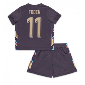 Billiga England Phil Foden #11 Bortatröja Barn EM 2024 Kortärmad (+ Korta byxor)